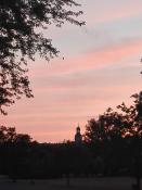 Park Jana Pawła II o zachodzie słońca