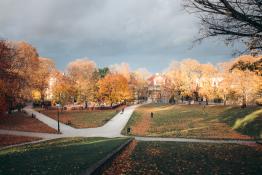 Park Wieniawskiego w jesiennych barwach