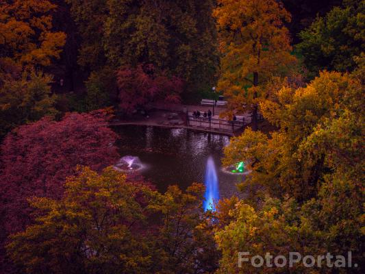 Jesienne barwne fontanny