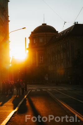 Zachód słońca w centrum