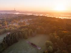 Mroźny jesienny poranek na Cytadeli