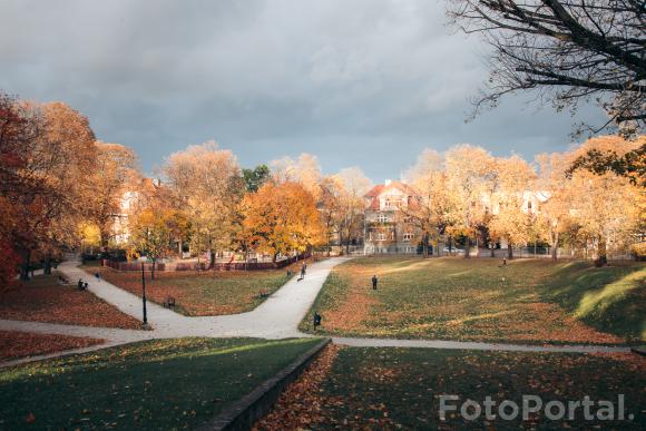 Park Wieniawskiego w jesiennych barwach