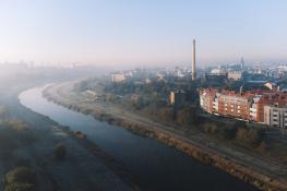 Jesienny poranek nad Wartą